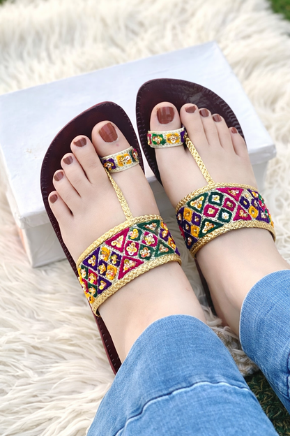 Premium Handmade Multi Kolhapuri Chappals