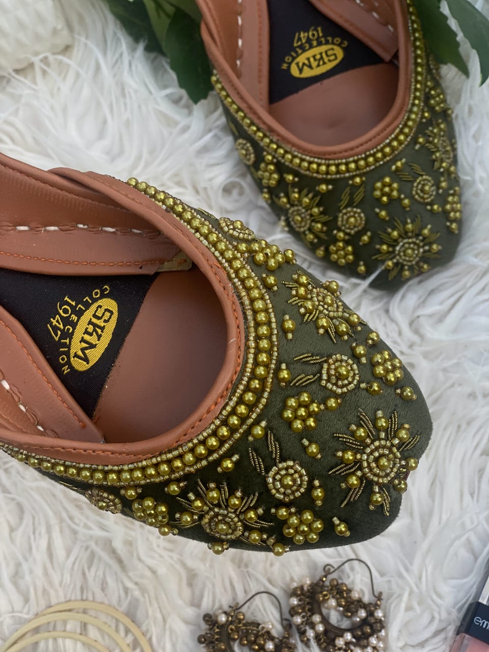 Luxury Golden Embroidered Handmade Khussa